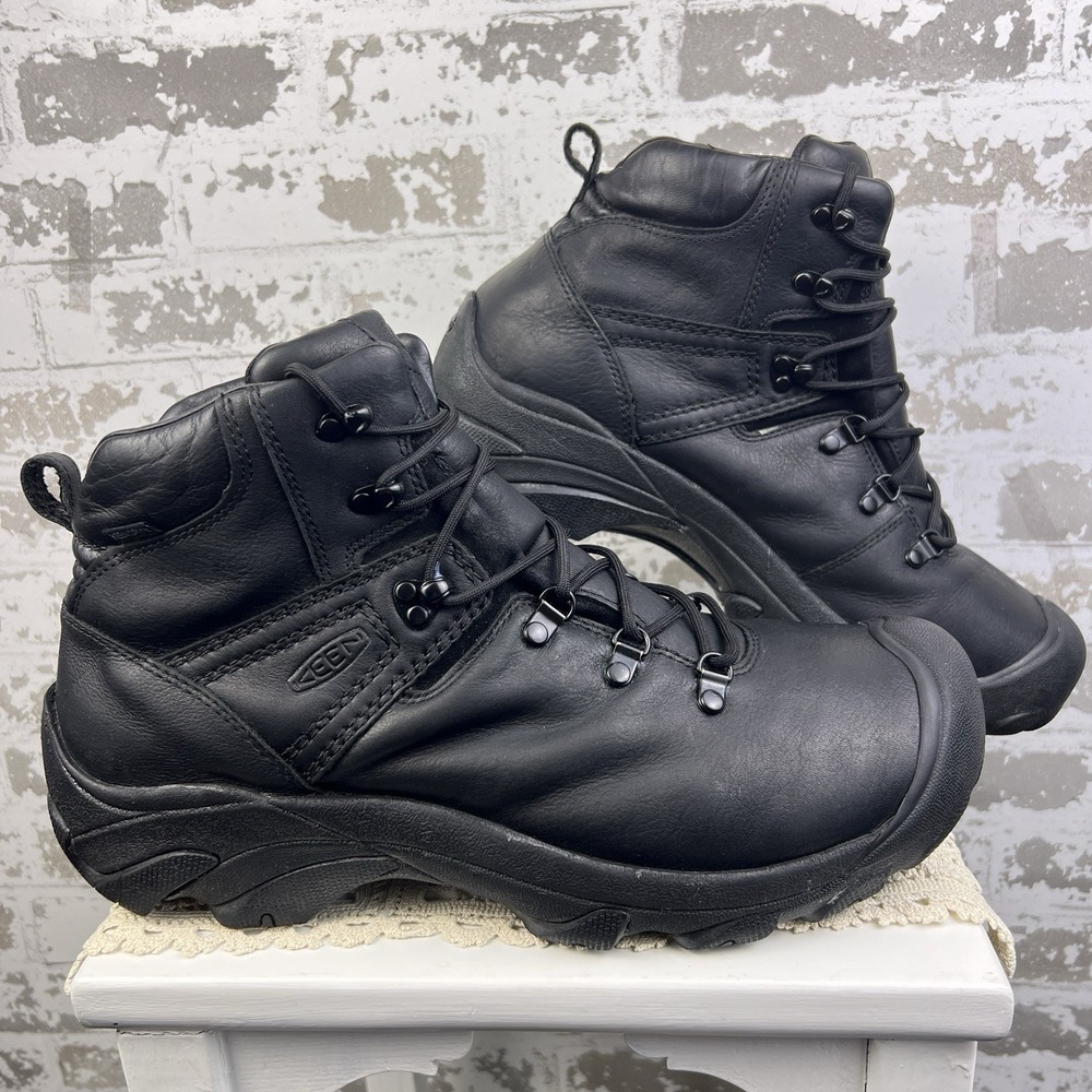 KEEN Pyrenees Boots Mens Size 14 Black Leather Waterproof Hiking Combat Trail
